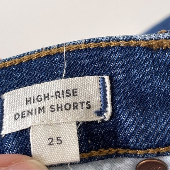 Madewell High-Rise Denim Shorts in Glenoaks Wash Cutoff Edition Size 25 - Picture 7 of 8